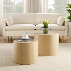 Ronde Salontafel Jolyn MDF, Set van 2 stuks