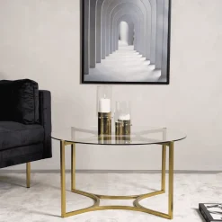 Ronde Salontafel Kennie Glas, 90cm