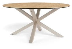Ronde Salontafel Line Keramiek met eikenlook, 82cm