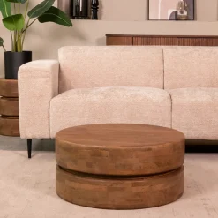 Ronde Salontafel Milly Mangohout, 70cm