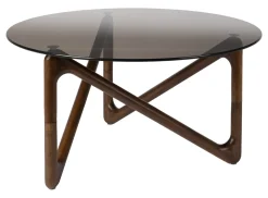 Ronde Salontafel Naia Eikenhout en glas, 80cm