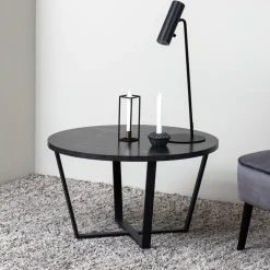 Ronde Salontafel Per Zwart Marmerlook, Ø77cm
