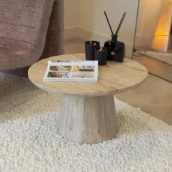 Ronde Salontafel Rachelle Travertin, 70cm