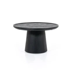 Ronde Salontafel Ron Mangohout, kleur Zwart