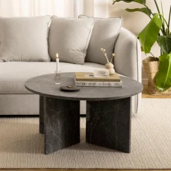 Ronde Salontafel Shaunika Marmer, 90cm