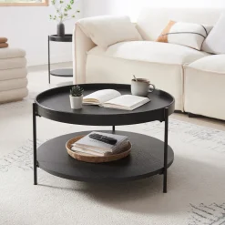 Ronde Salontafel Sylver MDF en metaal, 69cm