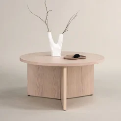 Ronde Salontafel Tammera MDF, kleur Whitewash