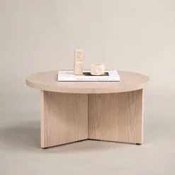 Ronde Salontafel Tammera MDF, kleur Whitewash