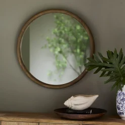 Ronde Spiegel Isola Iepenhout, 80cm