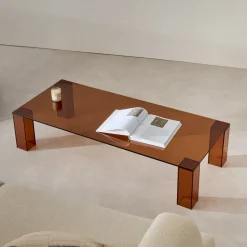 Salontafel Adularia Glas, kleur Bruin