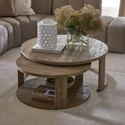 Salontafel Astoria Eikenhout, Set van 2 stuks