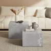 Salontafel Asusena Marmerlook, Set van 2 stuks