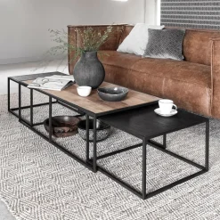 Salontafel Cosmo Teakhout, Set van 3 stuks
