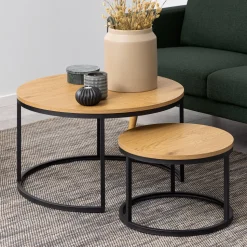 Salontafel Flemming Set van 2 stuks, Eiken