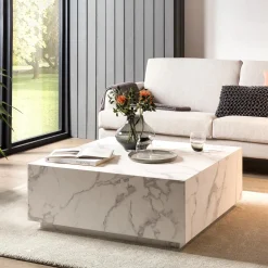 Salontafel Marlenne Marmerlook 90 x 90cm