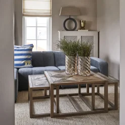 Salontafel Romora Bay Eikenhout, Set van 3 stuks