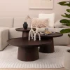 Salontafel Ron Set van 3 stuks, kleur Bruin