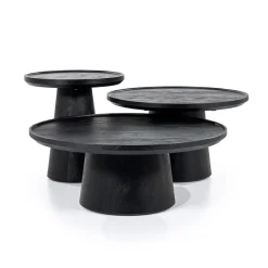 Salontafel Ron Set van 3 stuks, kleur Zwart