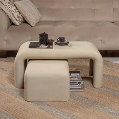 Salontafel Stani Set van 2 stuks, Betonlook, 92 x 42cm