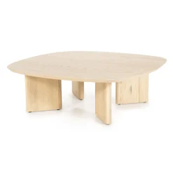 Salontafel Stef Eiken, 100 x 100cm, kleur Naturel