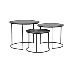 Salontafel Tres Set van 3 stuks, kleur Zwart