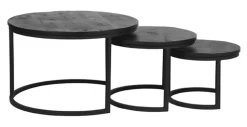 Salontafel Triplet Mangohout, Set van 3 stuks