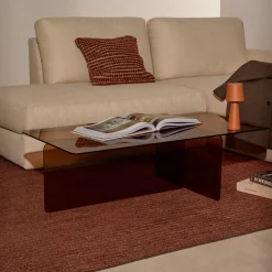 Salontafel Zaren Bruin glas, 120 x 60cm