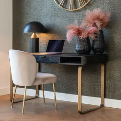 Sidetable Blackbone Eikenhout en Staal, 140cm