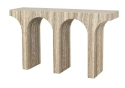 Sidetable Dulce Marmer en travertinlook, 140cm