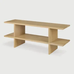 Sidetable Kabuki Geolied Eikenhout, 103cm, kleur Naturel