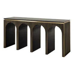 Sidetable Les Arcs Marmer en brass, 160cm