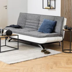 Slaapbank Oliver PU-leder / textiel, kleur grijs