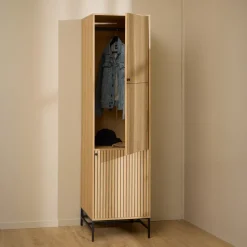 Smalle Kledingkast Davon Eikenlook, 200 x 51cm
