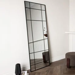 Spiegel Madiha Raster, kleur zwart