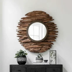 Spiegel Pure Teakhout, 85cm