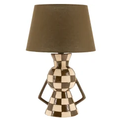 Tafellamp Blocsy Keramiek en linnen