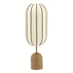 Tafellamp Cocoon Linnen en leder, 80cm, kleur Bruin