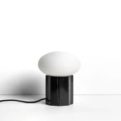 Tafellamp Idela Glas en marmer, Ø15cm