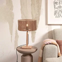 Tafellamp Iguazu Bamboe en jute, 37cm