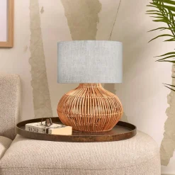 Tafellamp Kalahari Rotan en linnen, 48cm