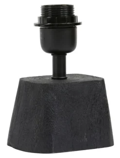 Tafellamp Kardan Mangohout, 19cm, kleur Mat Zwart (excl. kap)