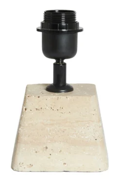 Tafellamp Kardan Travertin, 19cm, kleur Zand (excl. kap)