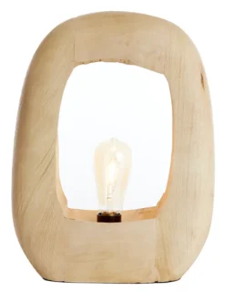 Tafellamp Kelafo Mangohout, 40cm, kleur Naturel