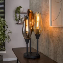 Tafellamp Luvia Gemixt glas, 3-lamps