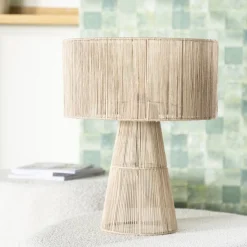 Tafellamp Oshu Jute, 50cm hoog