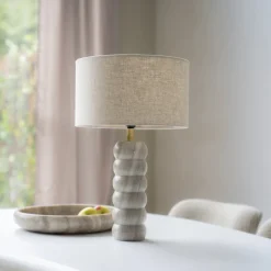 Tafellamp Patron Marmer en Linnen, 55cm