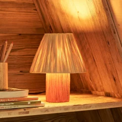 Tafellamp Pulmi Raffia, 25cm hoog