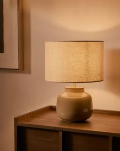Tafellamp Tay Keramiek en linnen, 40cm