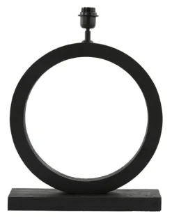 Tafellamp Tinar Mangohout, 55cm, kleur Mat Zwart (excl. kap)