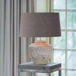 Tafellamp Toba 40cm, kleur Antiek Grijs (excl. kap)